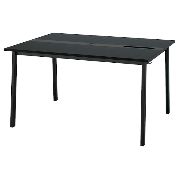 MITTZON - Conference table, black stained ash veneer/black, 140x108x75 cm