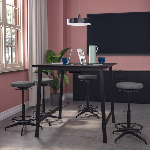 Ikea MITTZON - Conference table, black stained ash veneer/black, 140x108x105 cm