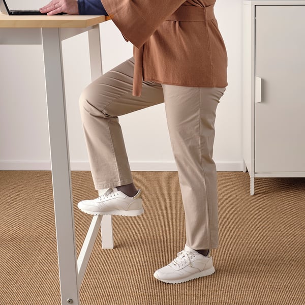 MITTZON conference table, birch veneer/white, 140x68x105 cm