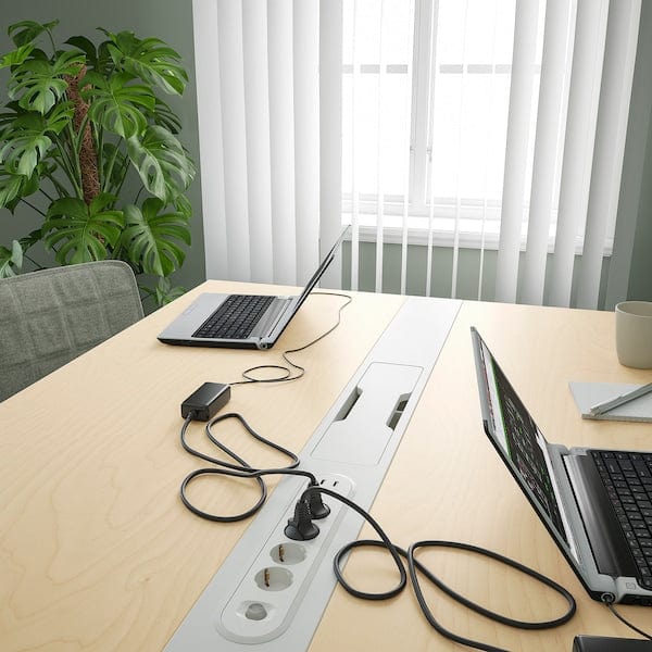 Ikea MITTZON - Conference table, birch veneer/white, 140x108x75 cm