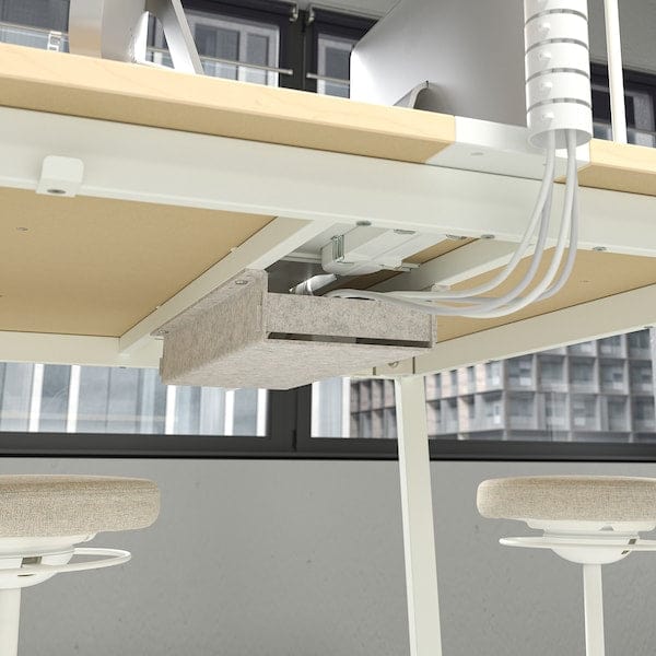 Ikea MITTZON - Conference table, birch veneer/white, 140x108x105 cm