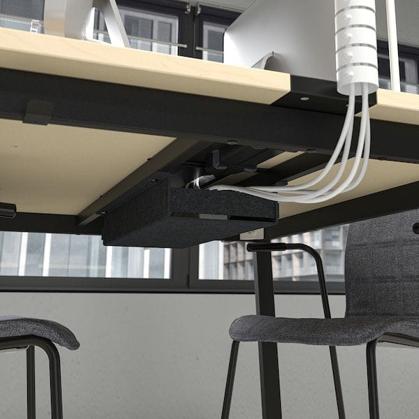 Ikea MITTZON - Conference table, birch veneer/black, 140x108x75 cm