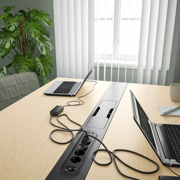 Ikea MITTZON - Conference table, birch veneer/black, 140x108x75 cm