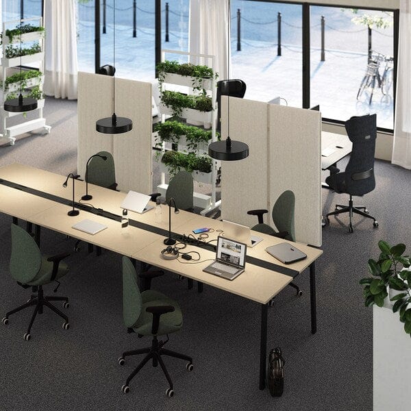 Ikea MITTZON - Conference table, birch veneer/black, 140x108x75 cm