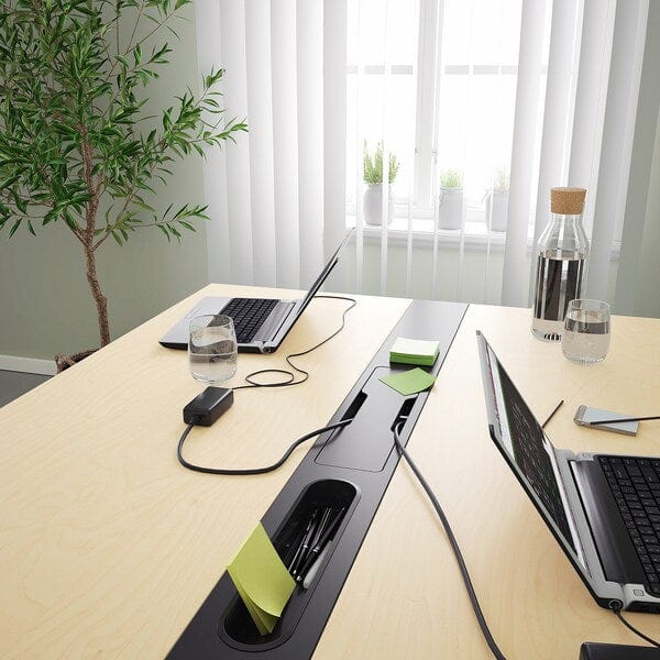Ikea MITTZON - Conference table, birch veneer/black, 140x108x75 cm
