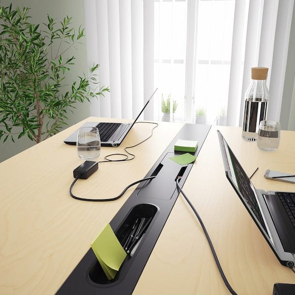 Ikea MITTZON - Conference table, birch veneer/black, 140x108x105 cm