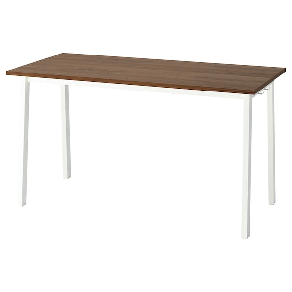 MITTZON - Conference table, walnut veneer/white, 140x68x75 cm