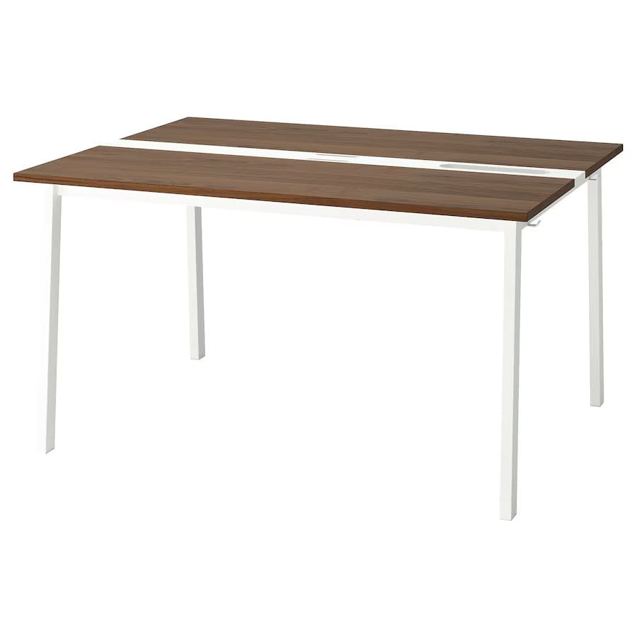 Ikea MITTZON - Conference table, walnut veneer/white, 140x108x75 cm