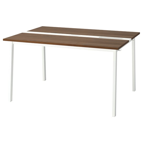 MITTZON conference table, walnut veneer/white, 140x108x75 cm