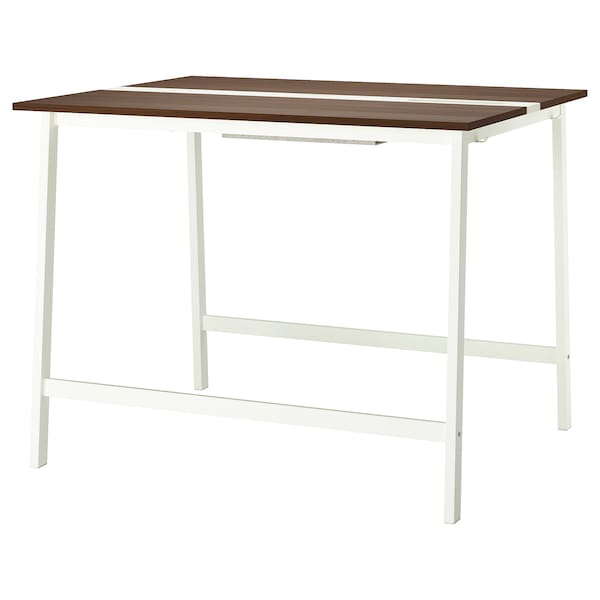 Ikea MITTZON - Conference table, walnut veneer/white, 140x108x105 cm