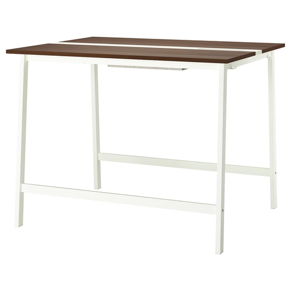 MITTZON conference table, walnut veneer/white, 140x108x105 cm