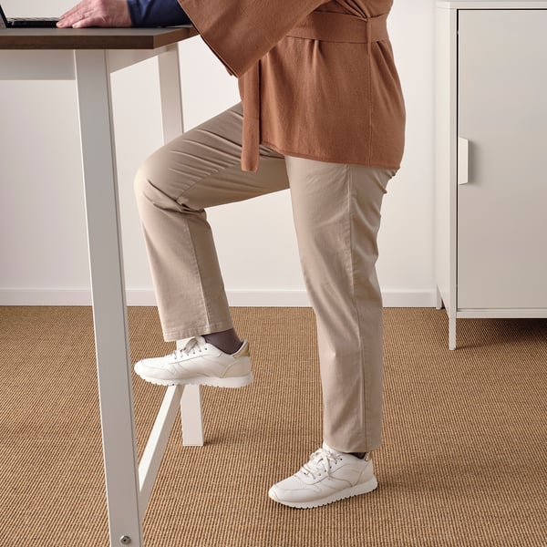 MITTZON conference table, walnut veneer/white, 140x68x105 cm