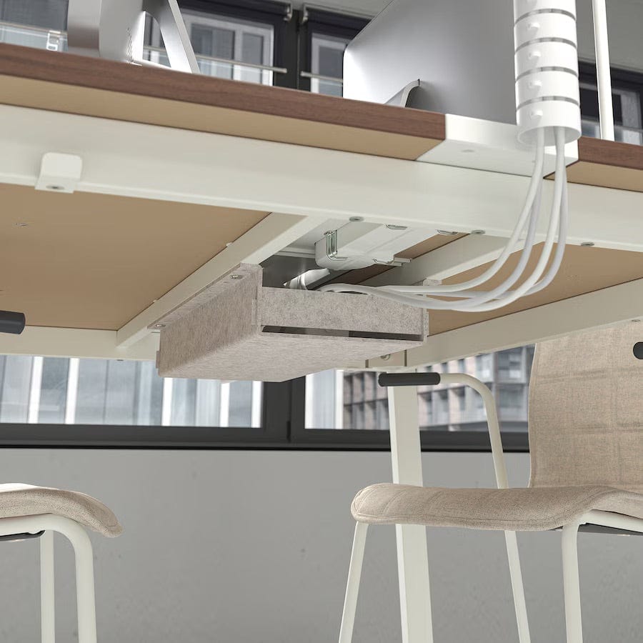 Ikea MITTZON - Conference table, walnut veneer/white, 140x108x75 cm