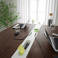 MITTZON - Conference table, walnut veneer/white, 140x108x105 cm