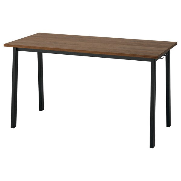 MITTZON - Conference table, walnut veneer/black, 140x68x75 cm