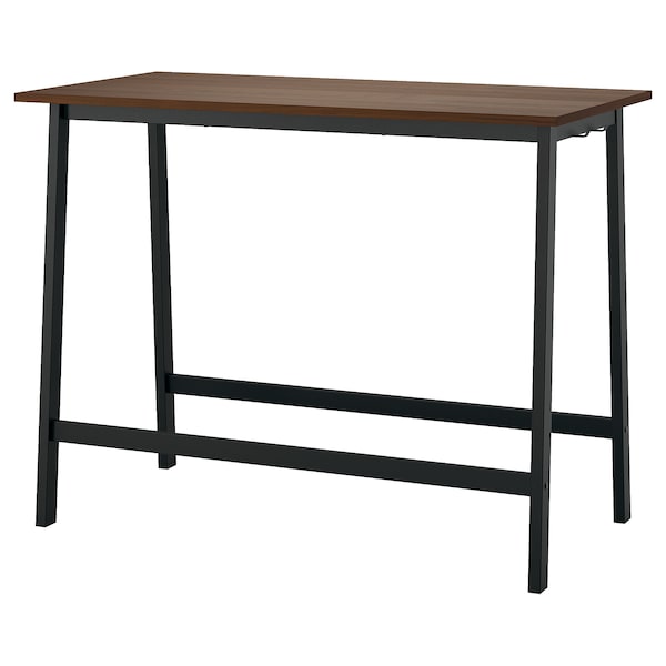 MITTZON - Conference table, walnut veneer/black, 140x68x105 cm