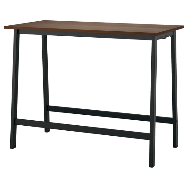 MITTZON conference table, walnut veneer/black, 140x68x105 cm