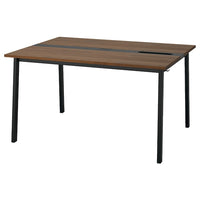 MITTZON - Conference table, walnut veneer/black, 140x108x75 cm