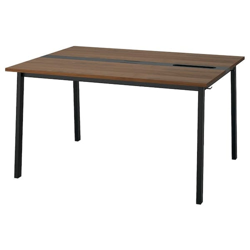 MITTZON conference table, walnut veneer/black, 140x108x75 cm
