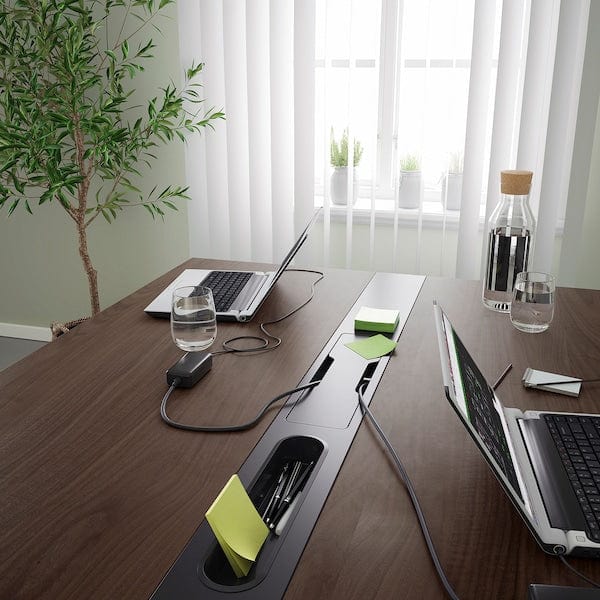 Ikea MITTZON - Conference table, walnut veneer/black, 140x108x75 cm