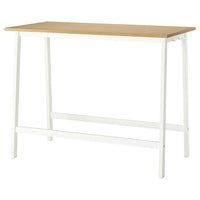 MITTZON - Conference table, oak veneer/white, 140x68x105 cm