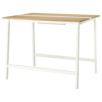 MITTZON - Conference table, oak veneer/white, 140x108x105 cm