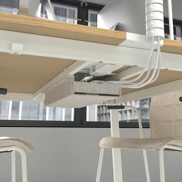 Ikea MITTZON - Conference table, oak veneer/white, 140x108x75 cm