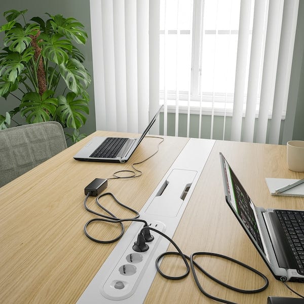 Ikea MITTZON - Conference table, oak veneer/white, 140x108x75 cm