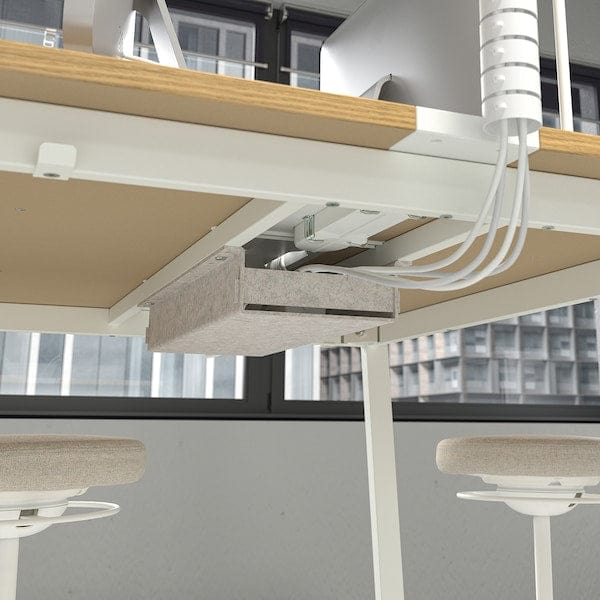 Ikea MITTZON - Conference table, oak veneer/white, 140x108x105 cm