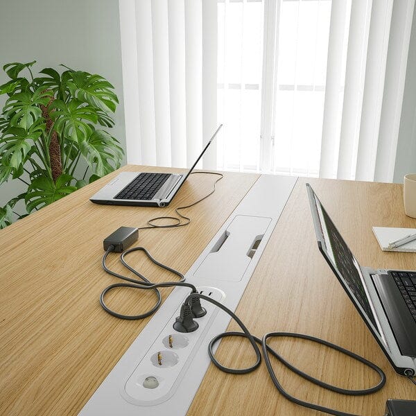 Ikea MITTZON - Conference table, oak veneer/white, 140x108x105 cm