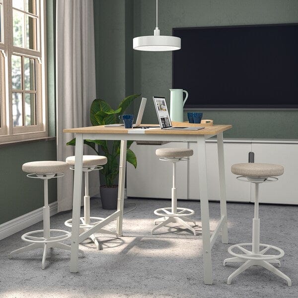 Ikea MITTZON - Conference table, oak veneer/white, 140x108x105 cm