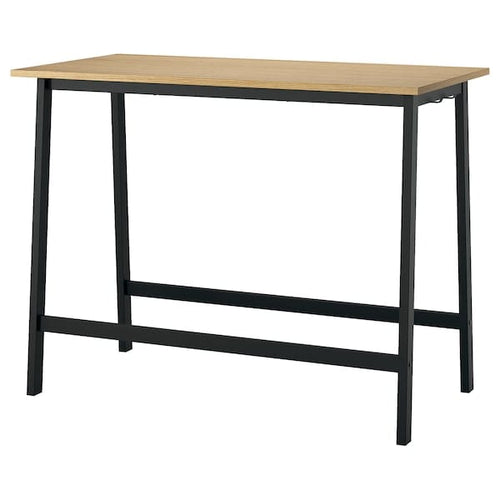 MITTZON conference table, oak veneer/black, 140x68x105 cm
