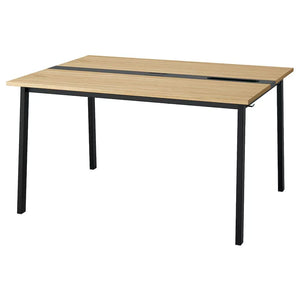Ikea MITTZON - Conference table, oak veneer/black, 140x108x75 cm