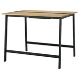 MITTZON conference table, oak veneer/black, 140x108x105 cm