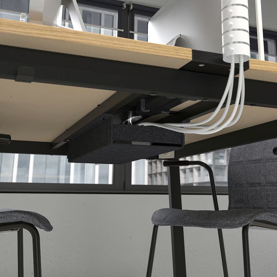 Ikea MITTZON - Conference table, oak veneer/black, 140x108x75 cm