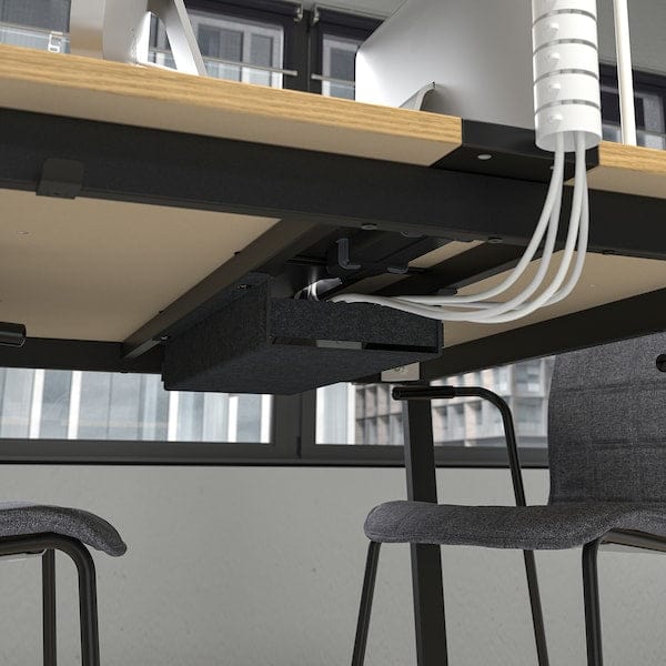 Ikea MITTZON - Conference table, oak veneer/black, 140x108x105 cm