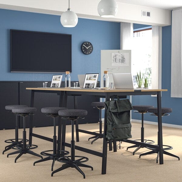 Ikea MITTZON - Conference table, oak veneer/black, 140x108x105 cm
