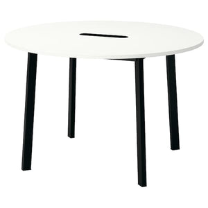 Ikea MITTZON - Conference table, round white/black, 120x75 cm