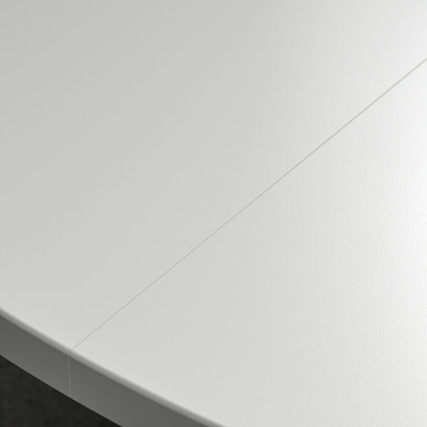 MITTZON - Conference table, round white/black, 120x75 cm