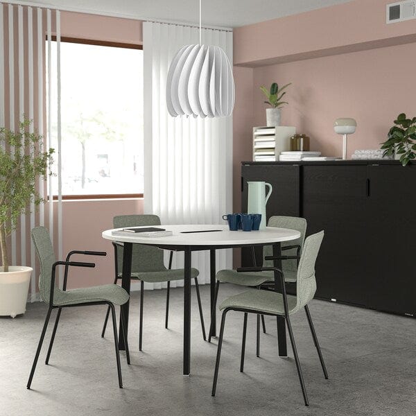 Ikea MITTZON - Conference table, round white/black, 120x75 cm