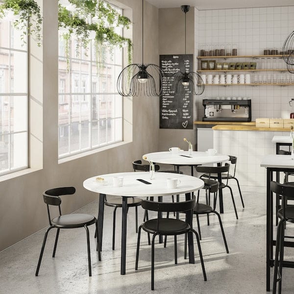 Ikea MITTZON - Conference table, round white/black, 120x75 cm