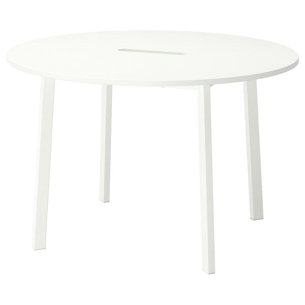 MITTZON - Conference table, round/white, 120x75 cm