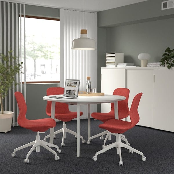 Ikea MITTZON - Conference table, round/white, 120x75 cm