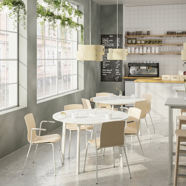 MITTZON conference table, round/white, 120x75 cm