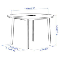 MITTZON - Conference table, round/white, 120x75 cm