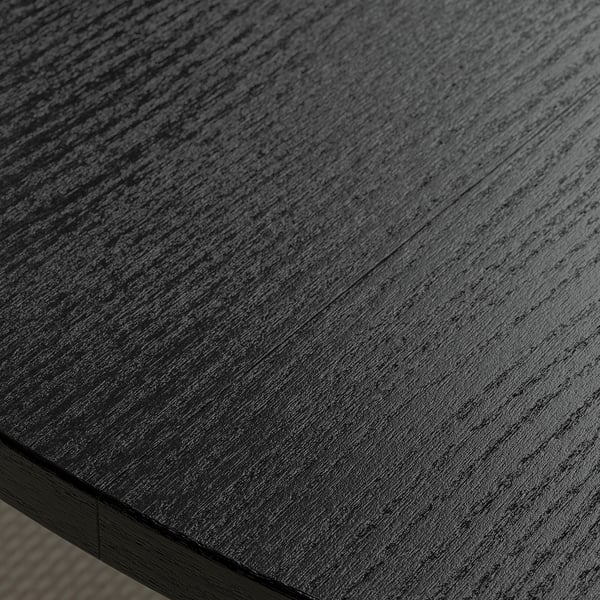 MITTZON conference table, round black stained ash veneer/white, 120x75 cm