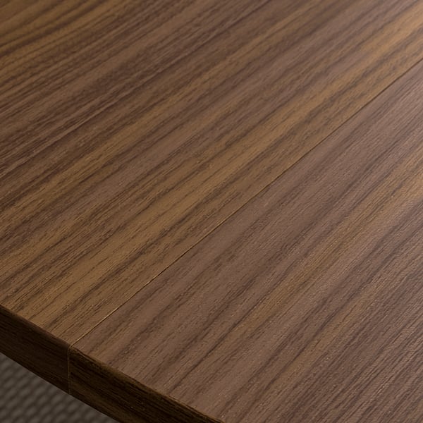 MITTZON conference table, round walnut veneer/black, 120x75 cm