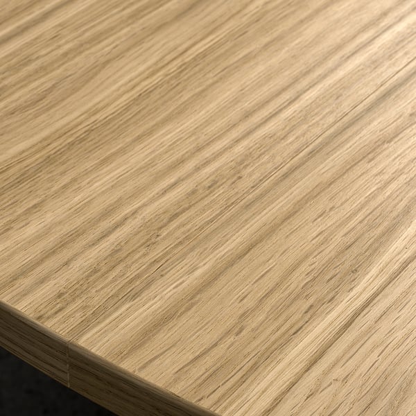 MITTZON conference table, round oak veneer/white, 120x75 cm