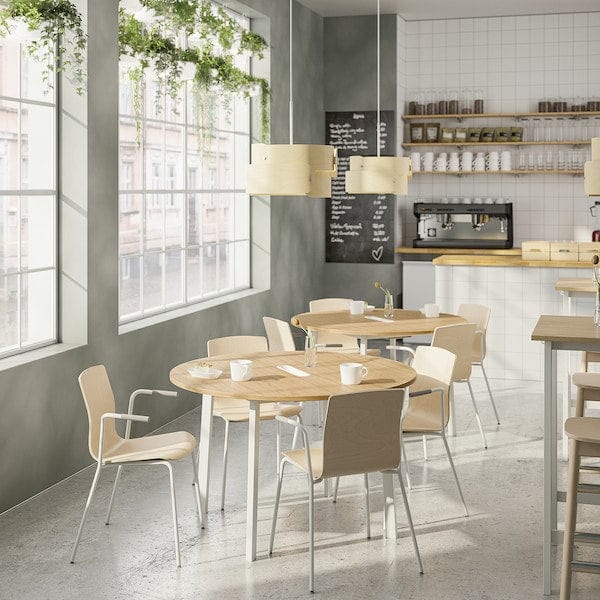 Ikea MITTZON - Conference table, round oak veneer/white, 120x75 cm