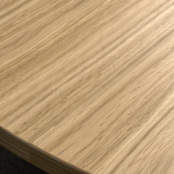 Ikea MITTZON - Conference table, round oak veneer/black, 120x75 cm